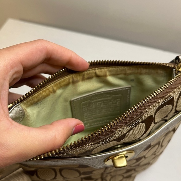 Coach Canvas Crossbody With Scarf & Silver Leather Detail - Picture 11 of 16